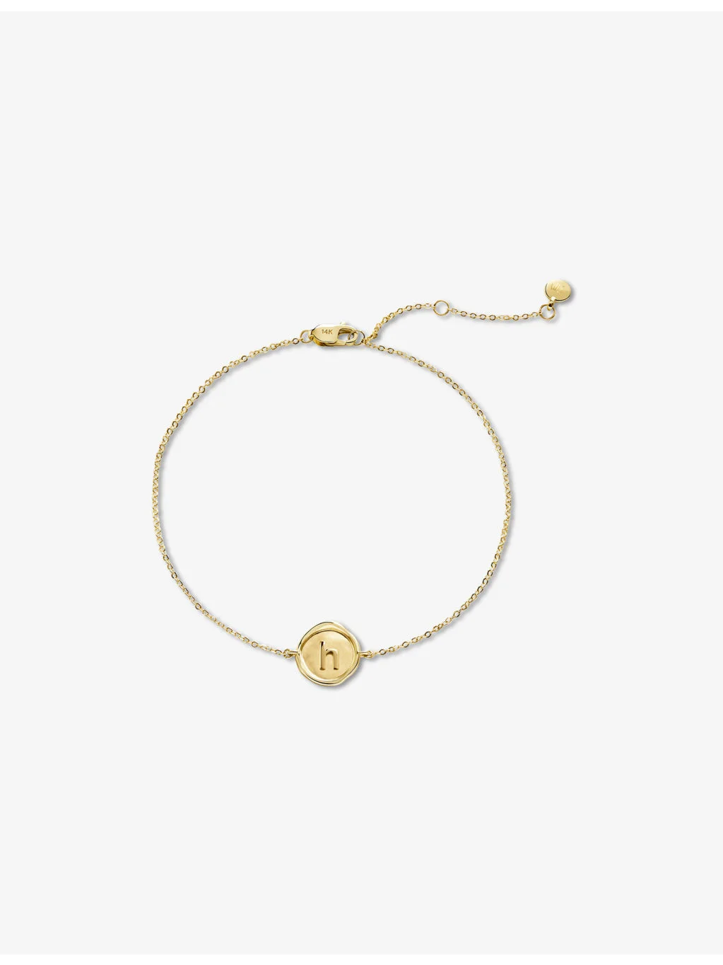 Mini Initial H Stamp 14ct Yellow-Gold Bracelet - 1