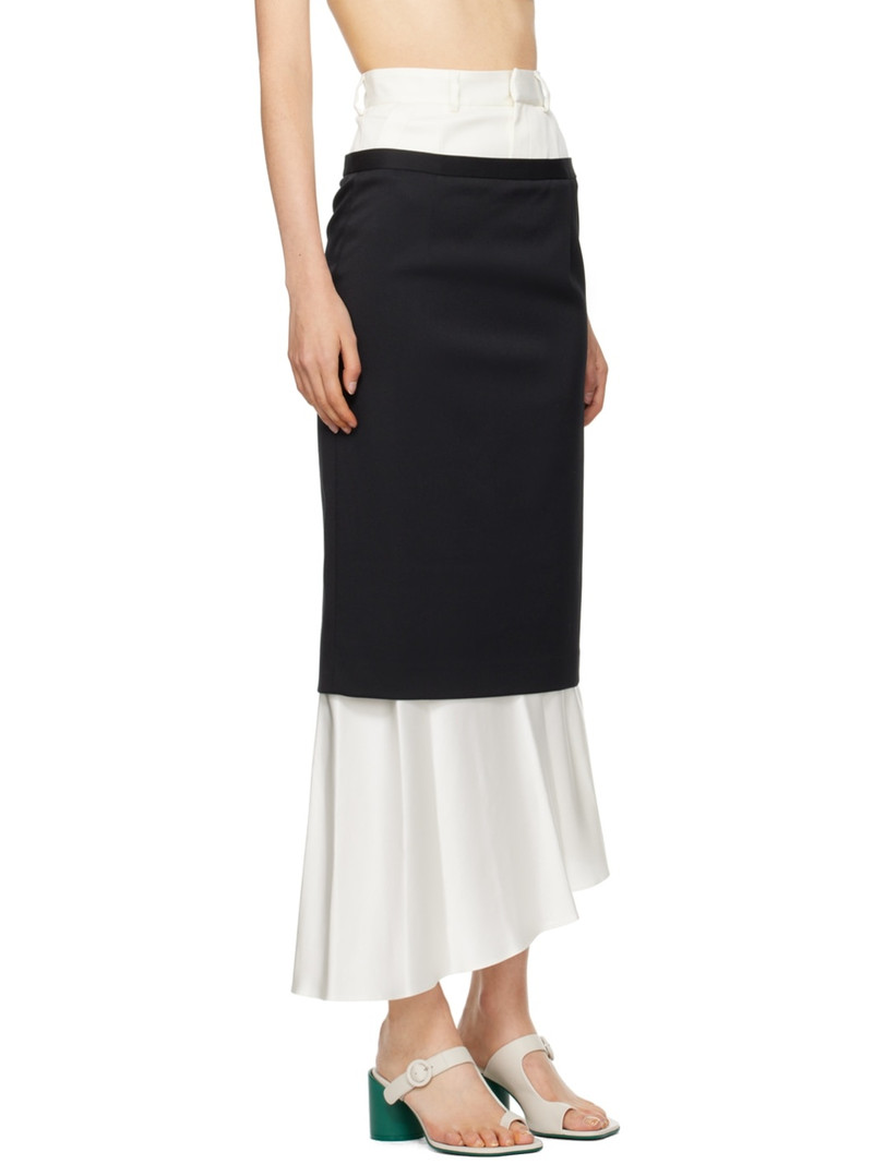 Off-White & Black Layered Maxi Skirt 2