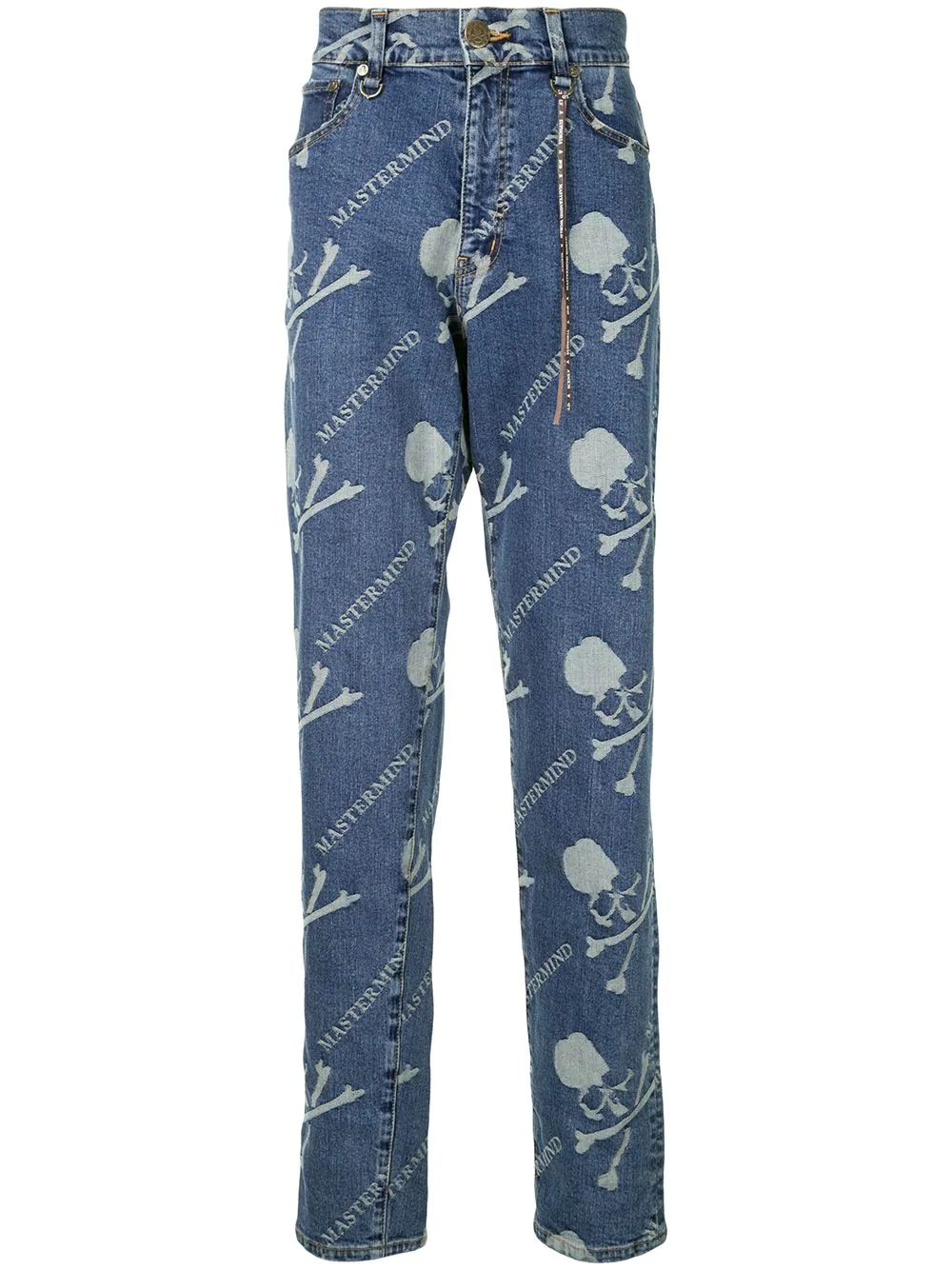 monogram print jeans - 1