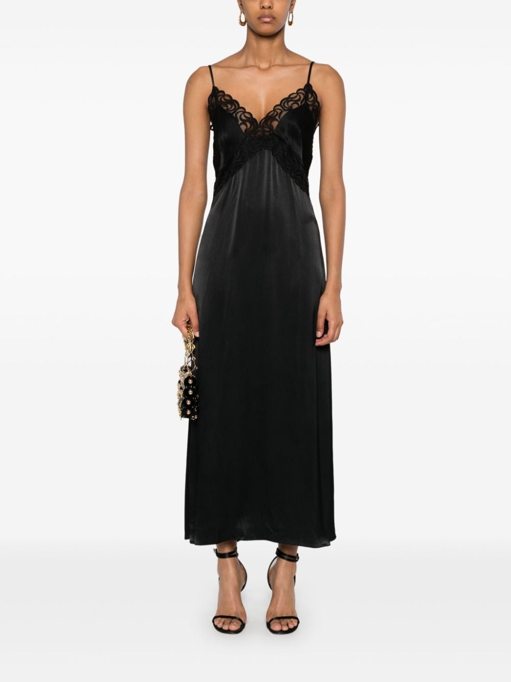 embroidered-edge midi dress - 2
