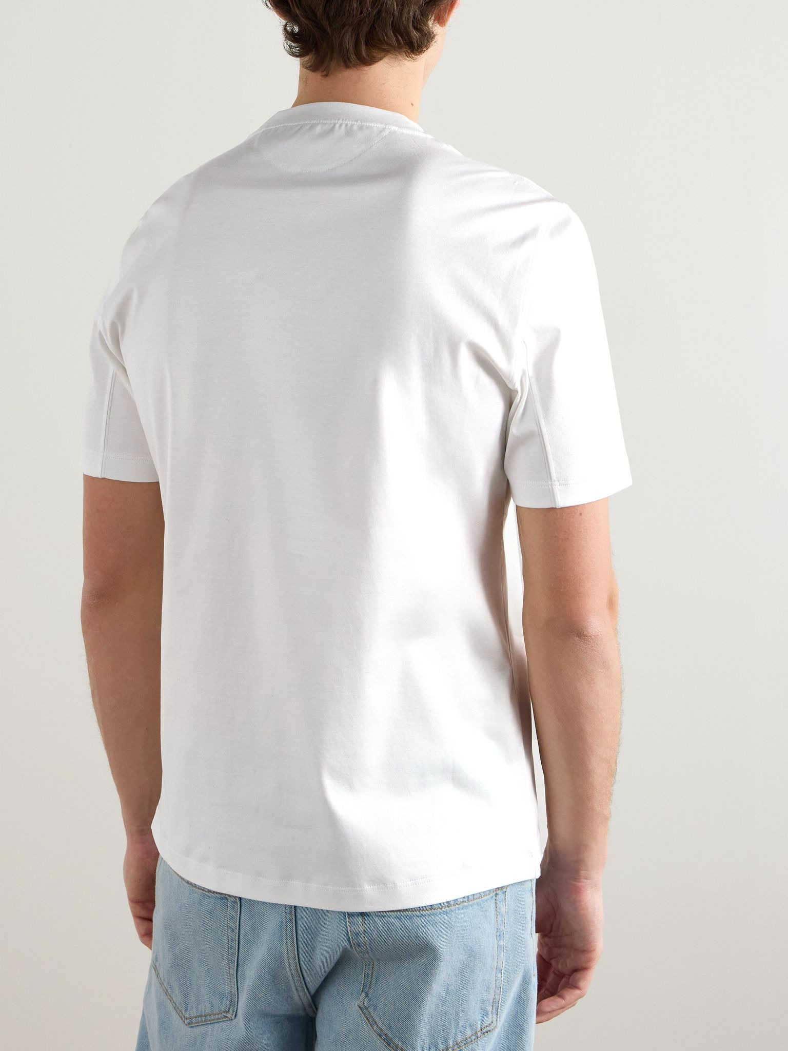 Logo-Print Cotton-Jersey T-Shirt White - 4
