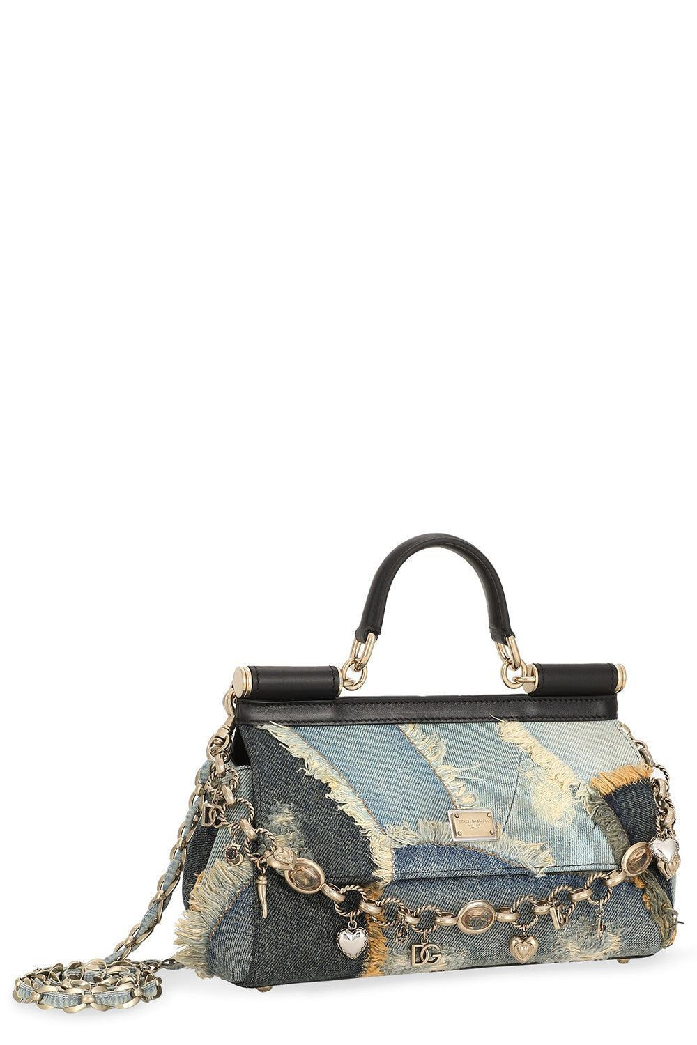 Elongated Sicily Bag - Patchwork Denim - 6