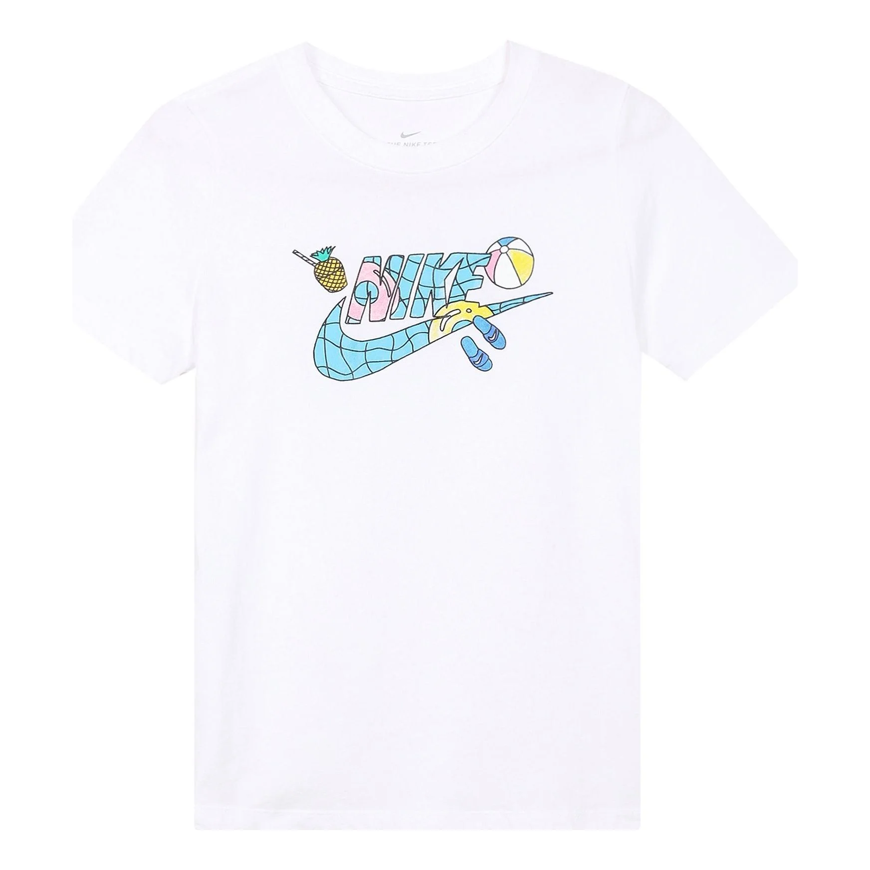 (WMNS) Nike Sportswear Short Sleeve 'Pool White' CI1130-100 - 1