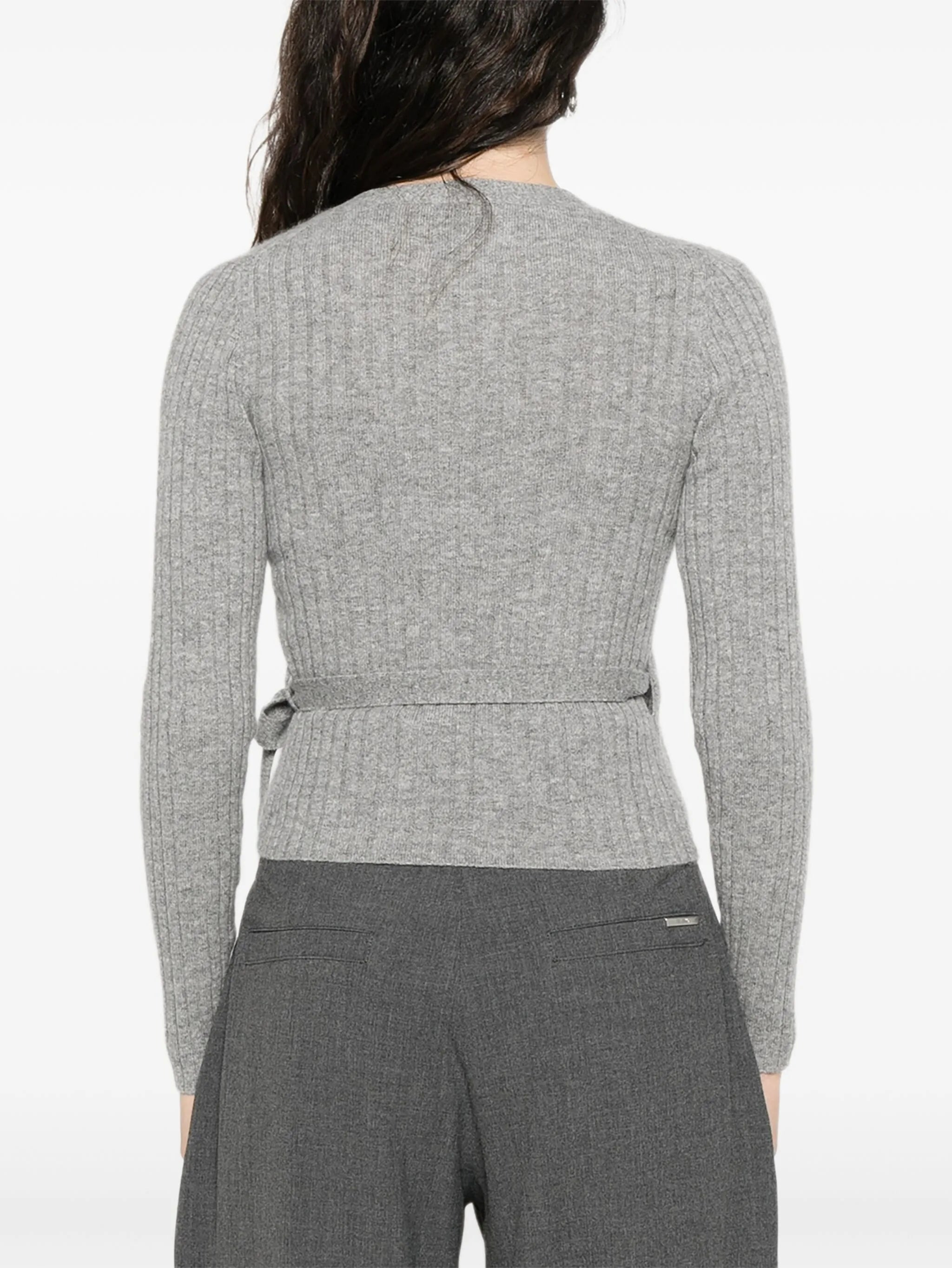 Allude Ribbed Self-tie Cardigan - 5