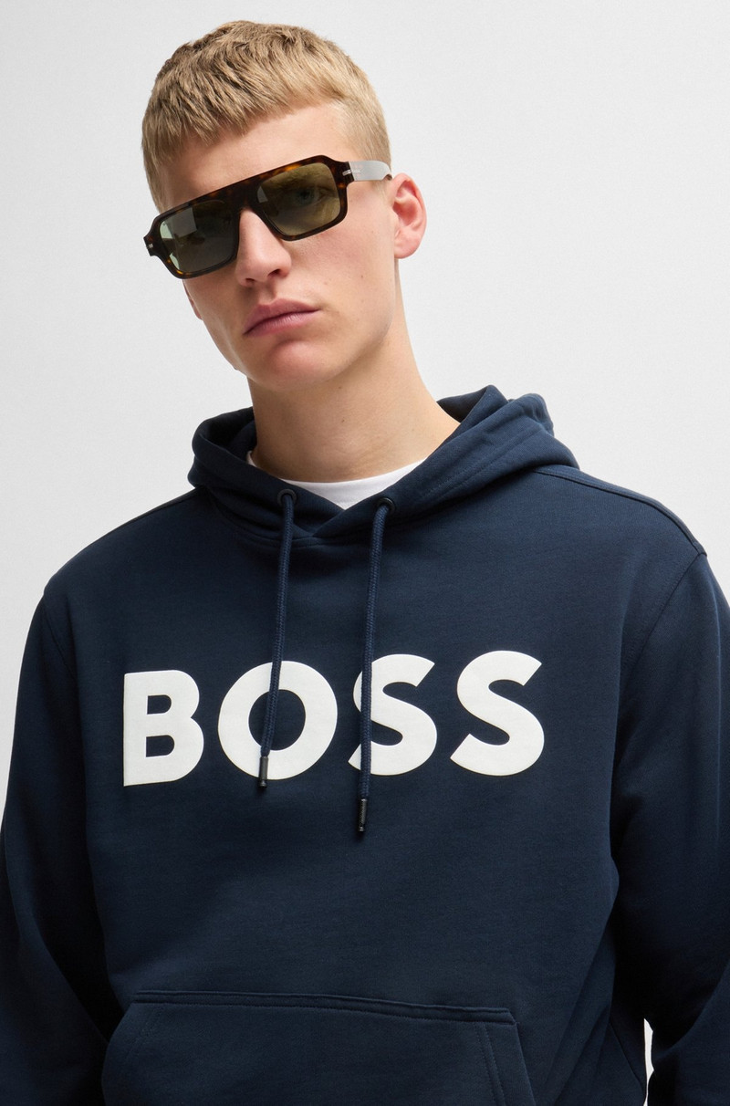 RELAXED-FIT HOODIE IN COTTON TERRY WITH LARGE LOGO 3