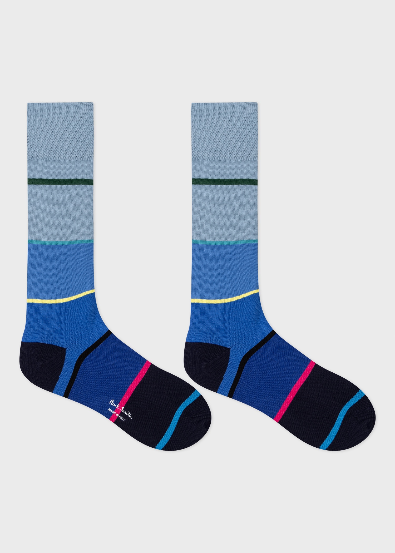 Blue Cotton-Blend Hayden Stripe Socks - 2