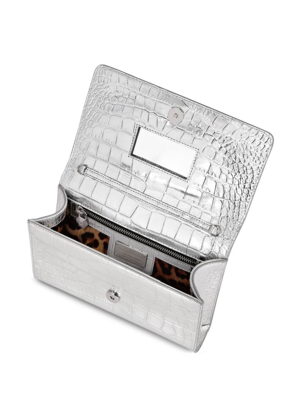 small crocodile-embossed shoulder bag - 3