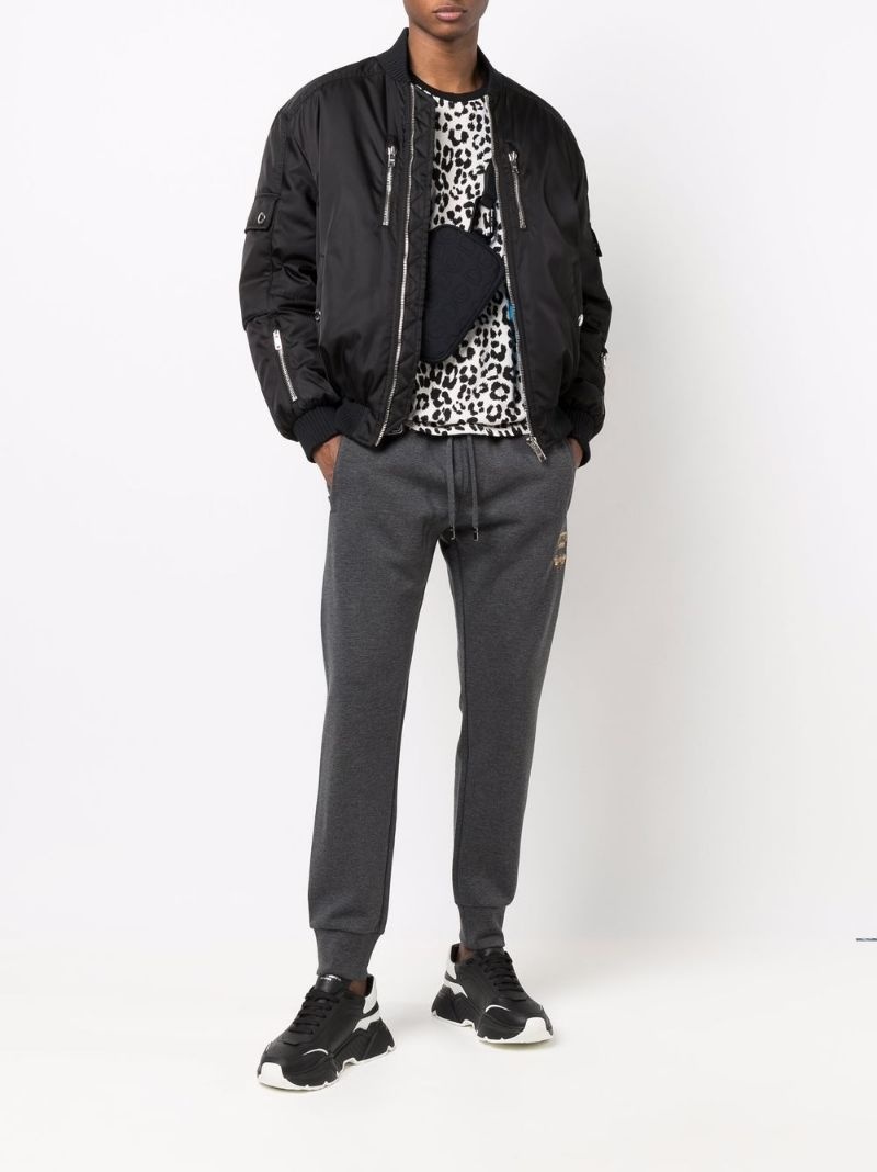 drawstring-waist cotton track trousers - 2