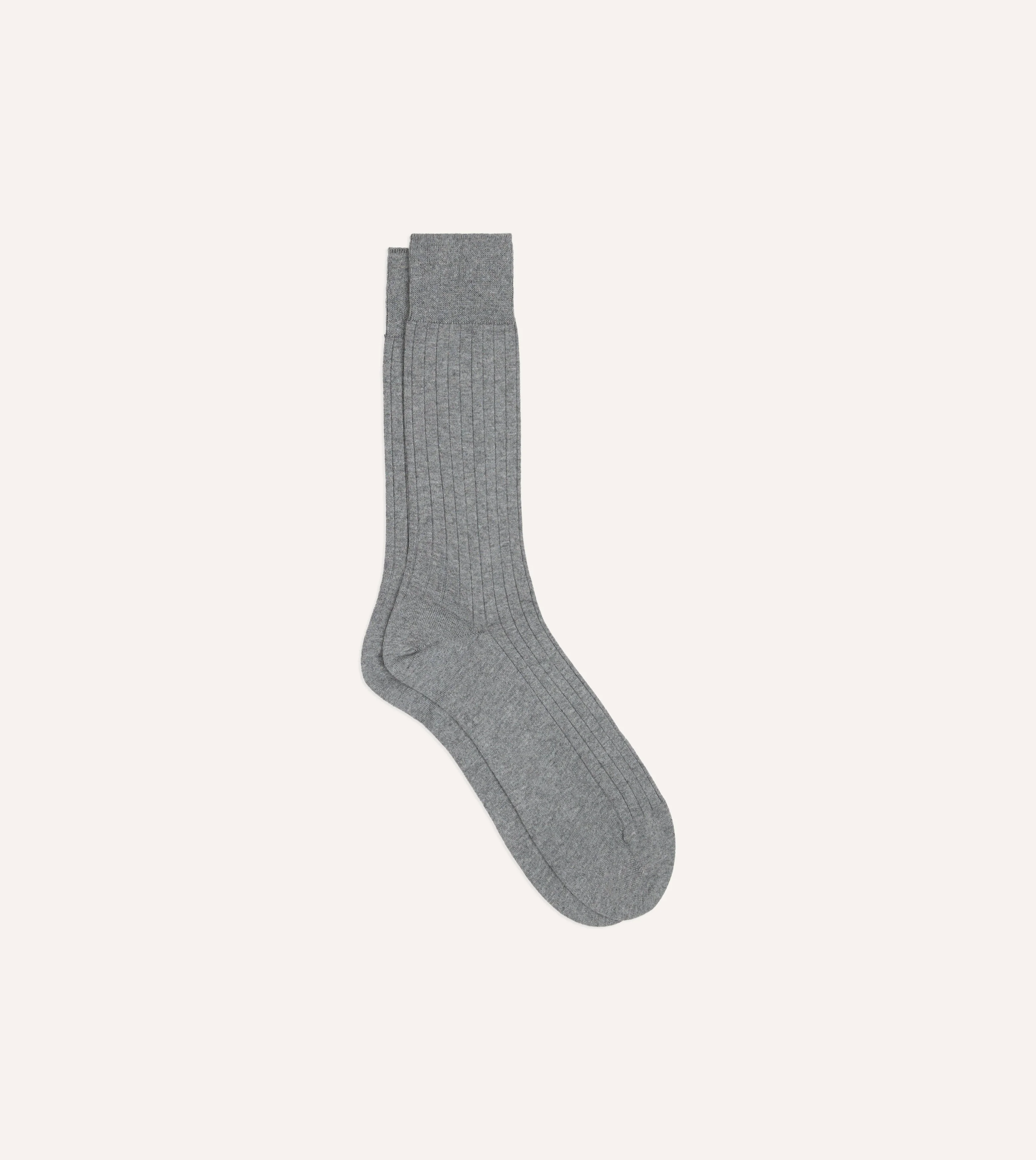 Grey Cotton Mid-Calf Socks - 1