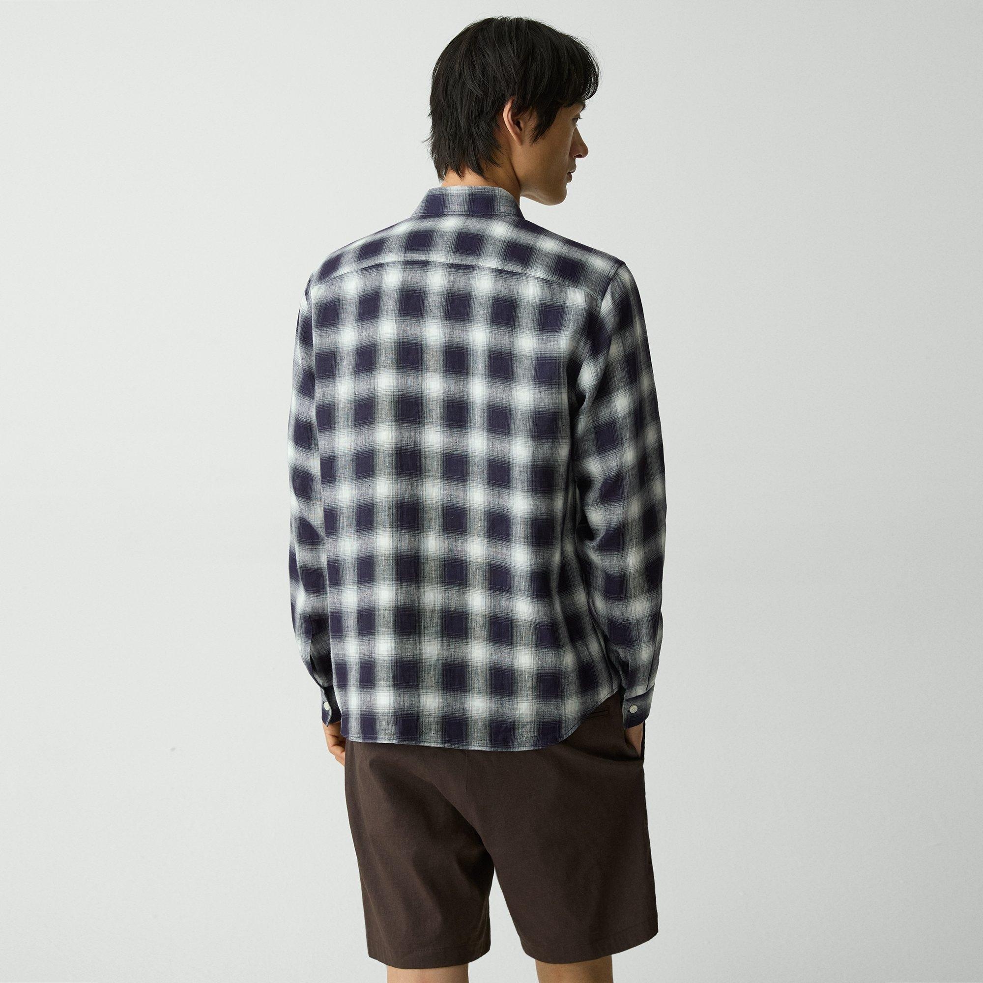 Irving Shirt in Ombré Check Linen - 4
