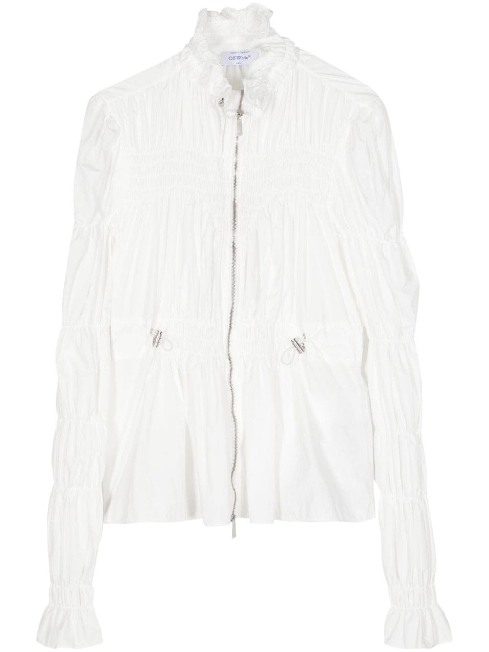 ruched zip-up jacket - 1