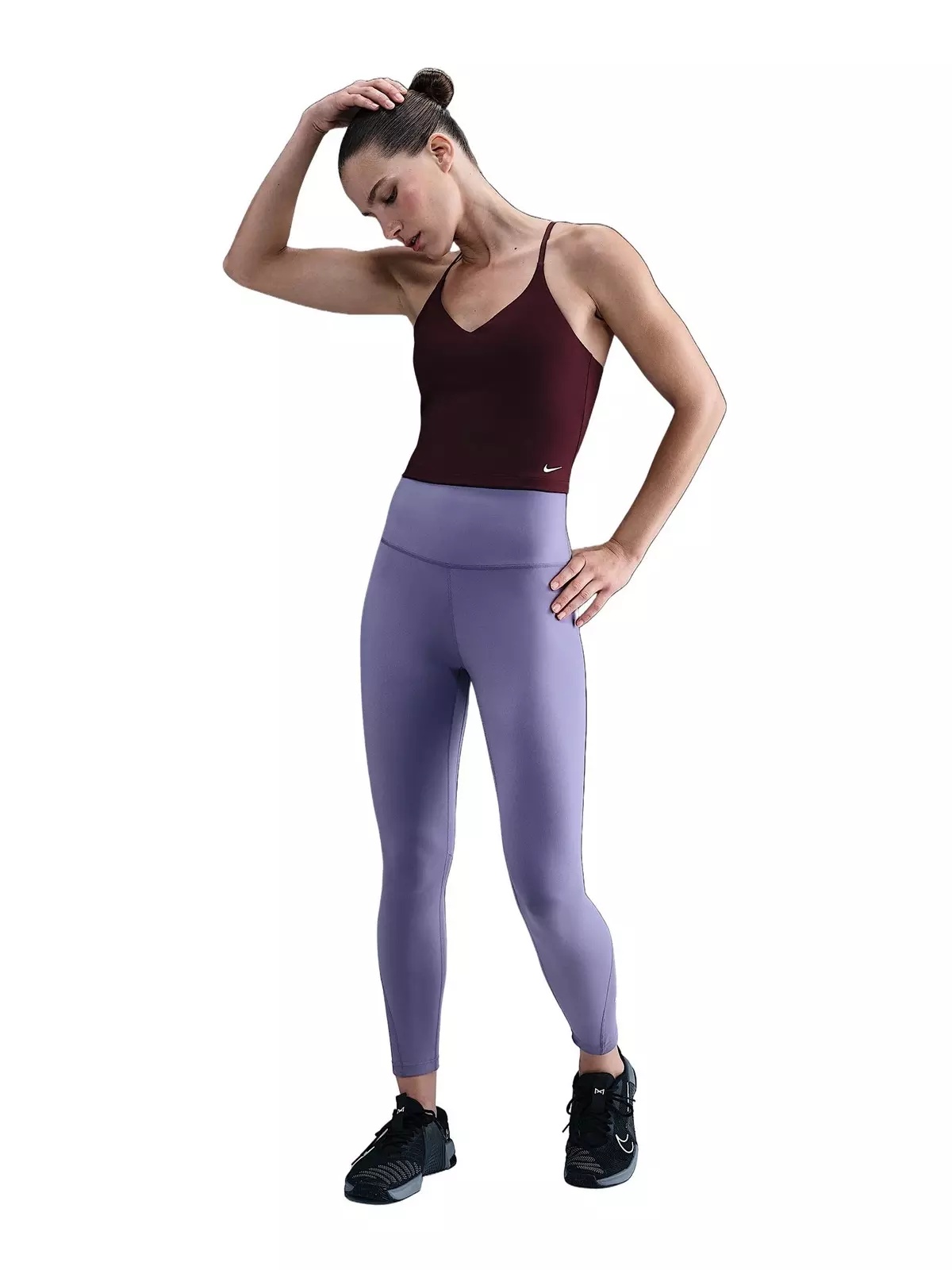 Women's Indy Light-Support Padded Sports Bra Tank -Burgundy - 4