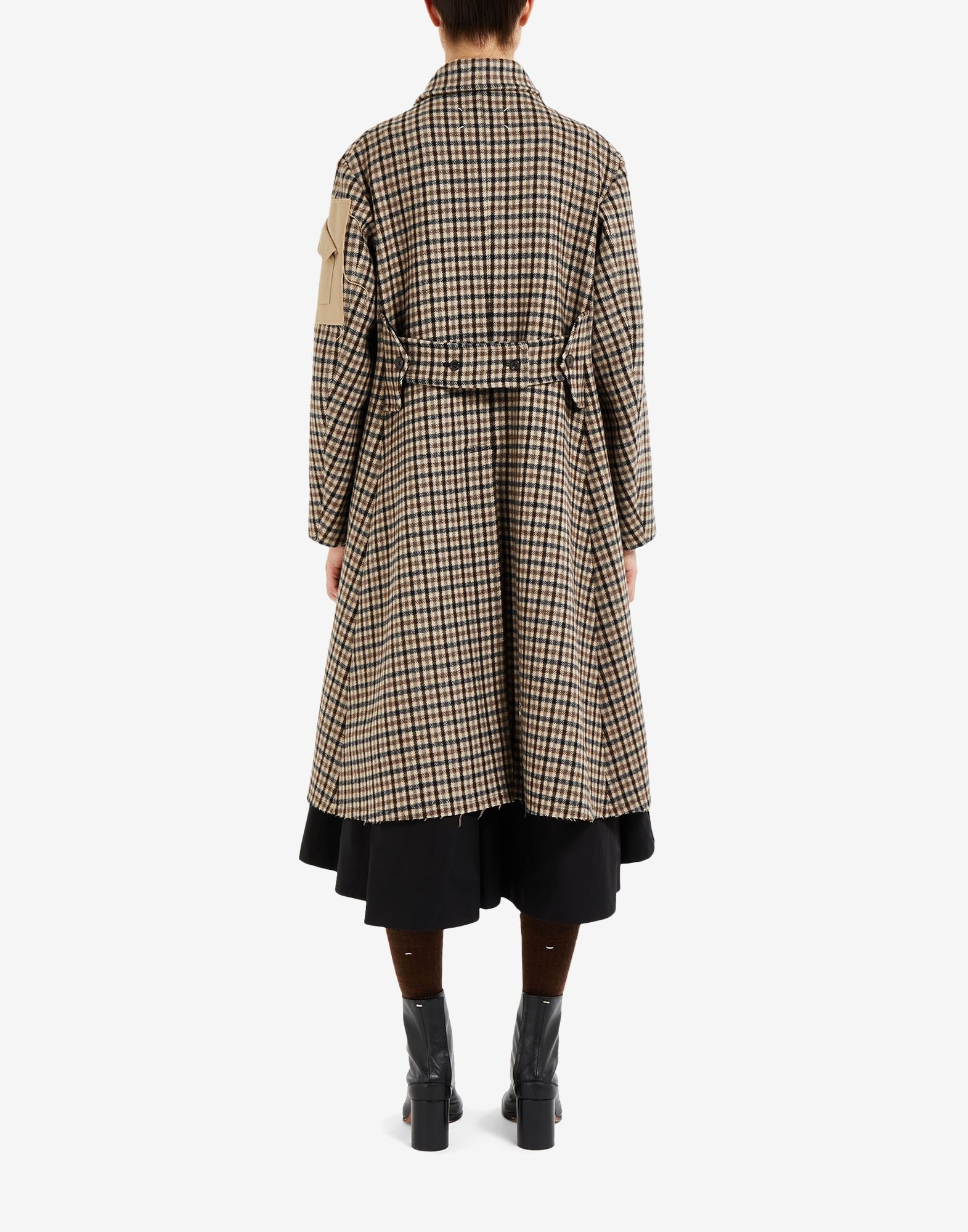'Memory of' check trench coat - 4