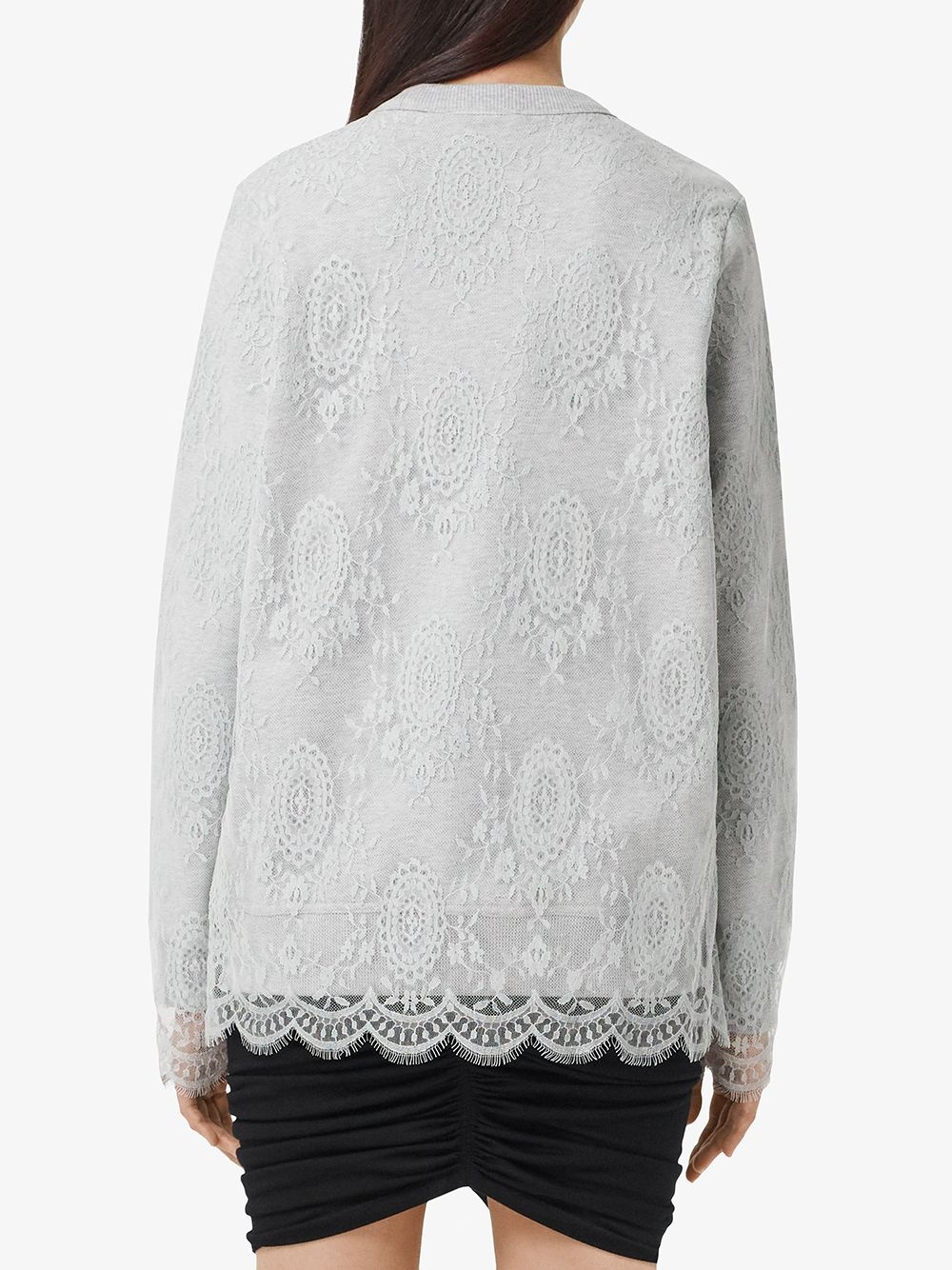 lace overlay sweatshirt - 4