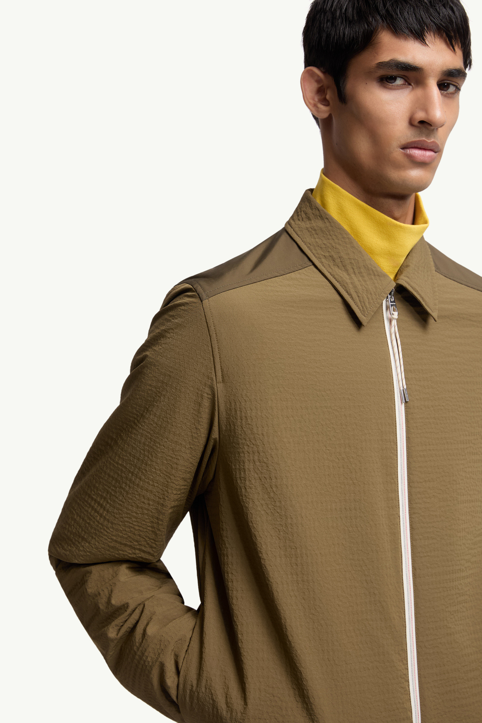 Padded Seersucker Zip-Up Shirt - 6