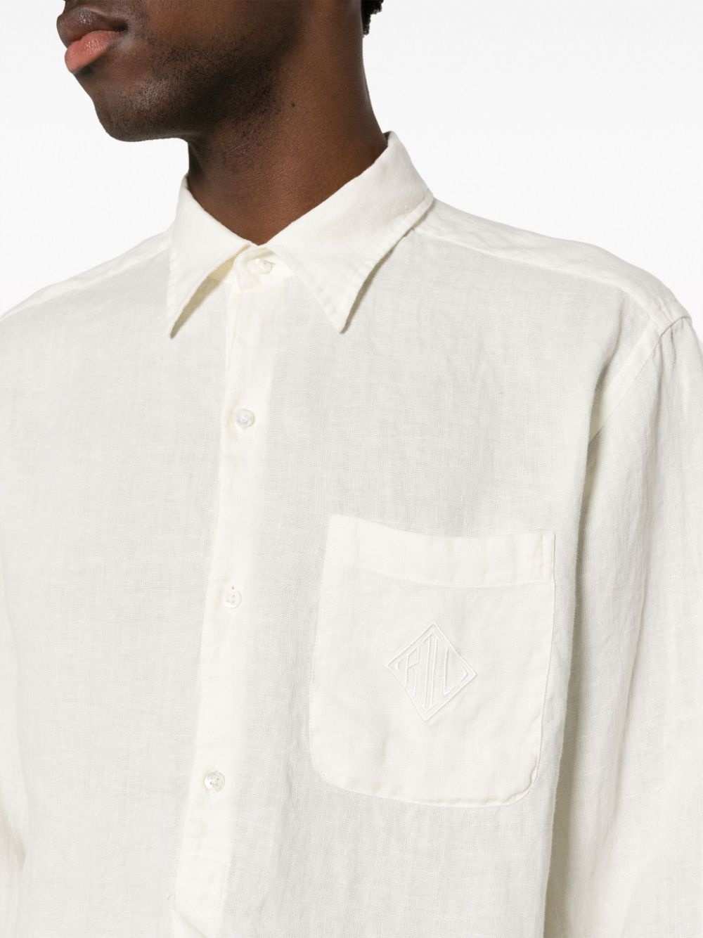 button-up linen shirt - 5