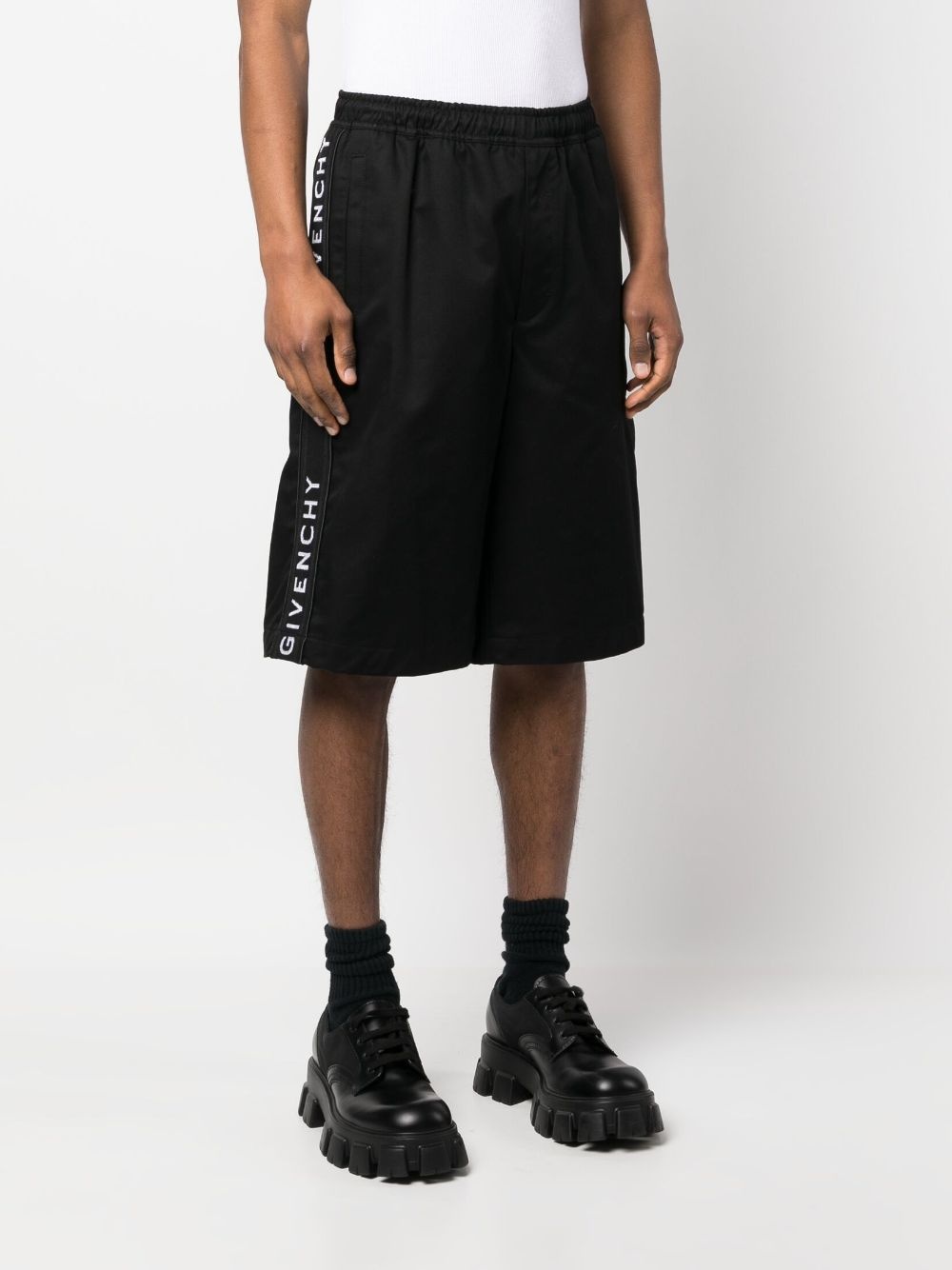 logo-embellished cotton shorts - 3