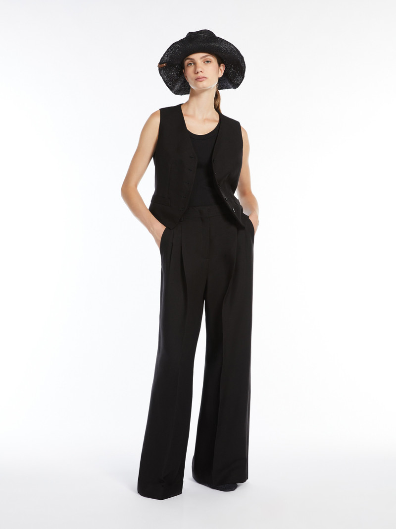 WEEKEND Max Mara PACE Viscose and linen canvas waistcoat outlook
