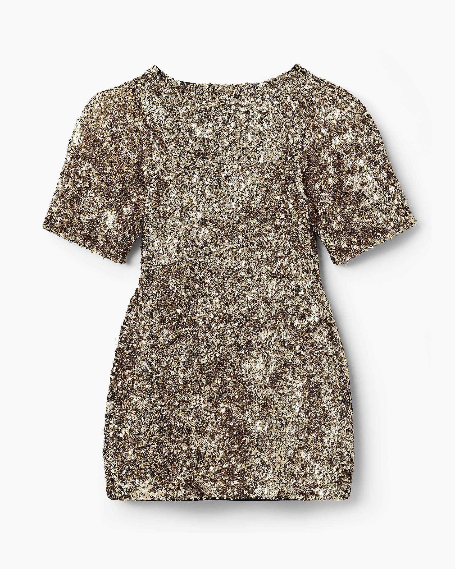 SEQUIN V-NECK KNIT DRESS - 5
