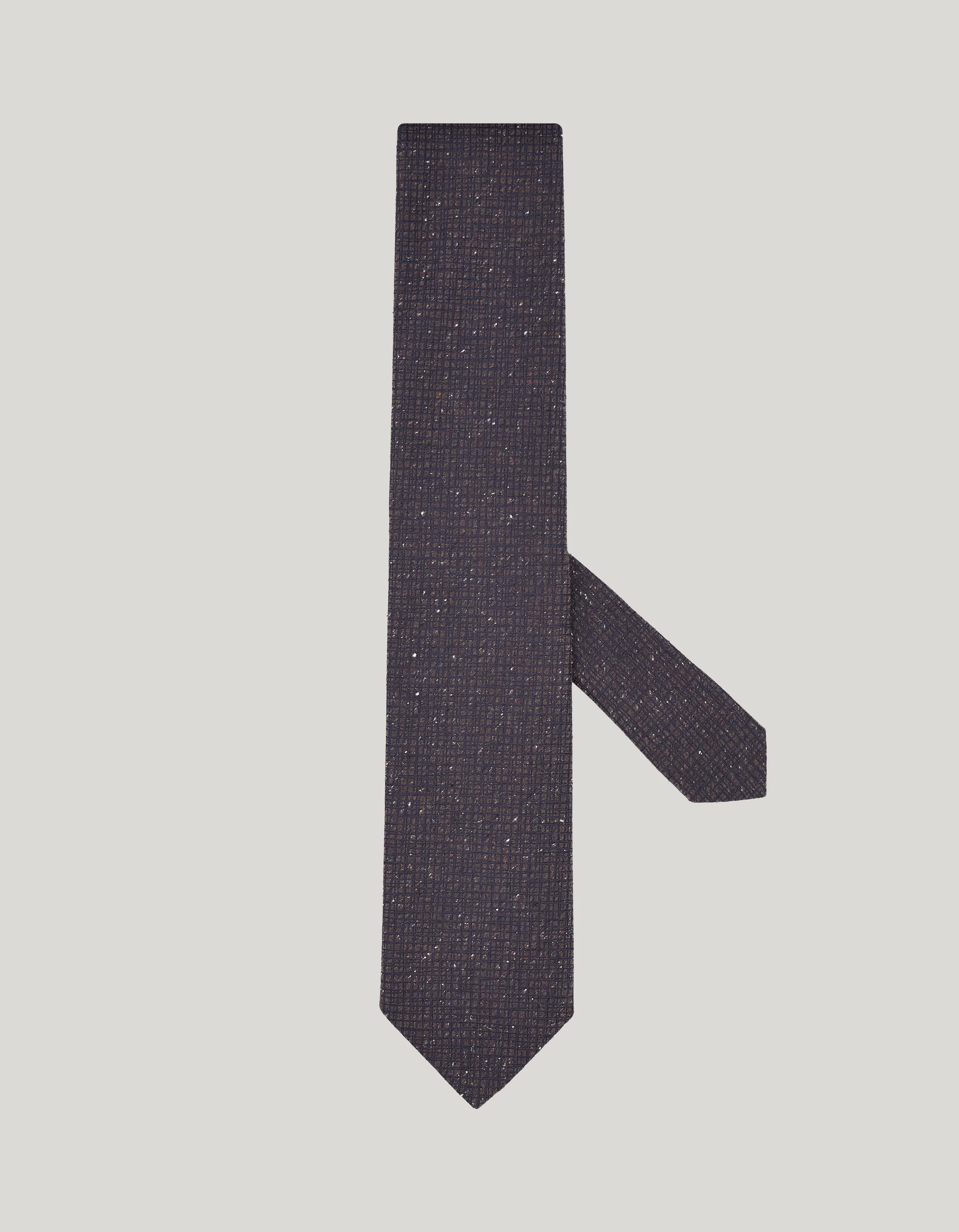 BROWN SILK PATTERNED TIE - 1