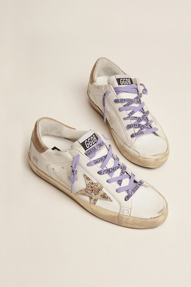 Super-Star with leo-print suede star and sand corduroy-effect heel tab - 2