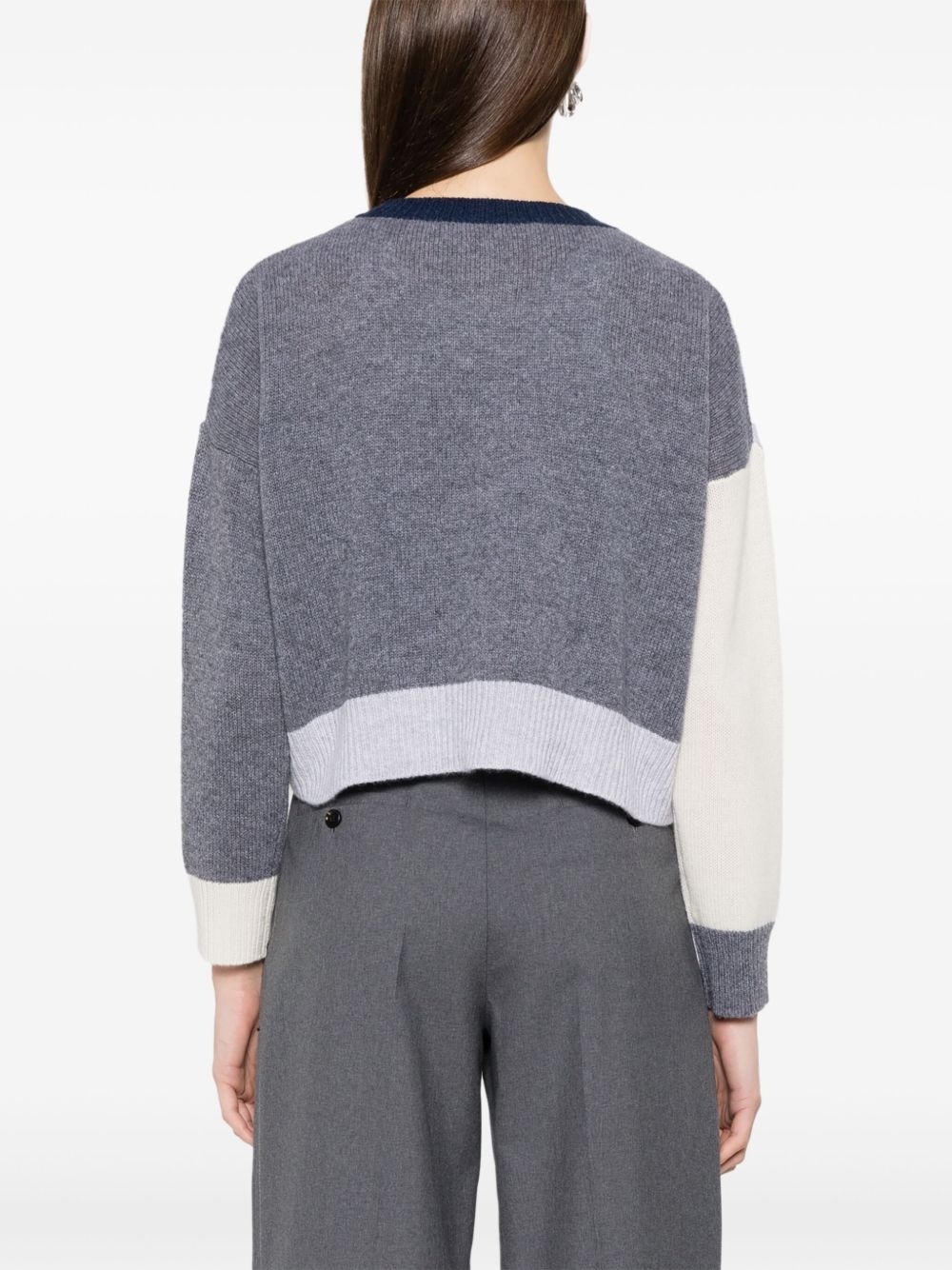 colour-block cardigan - 4