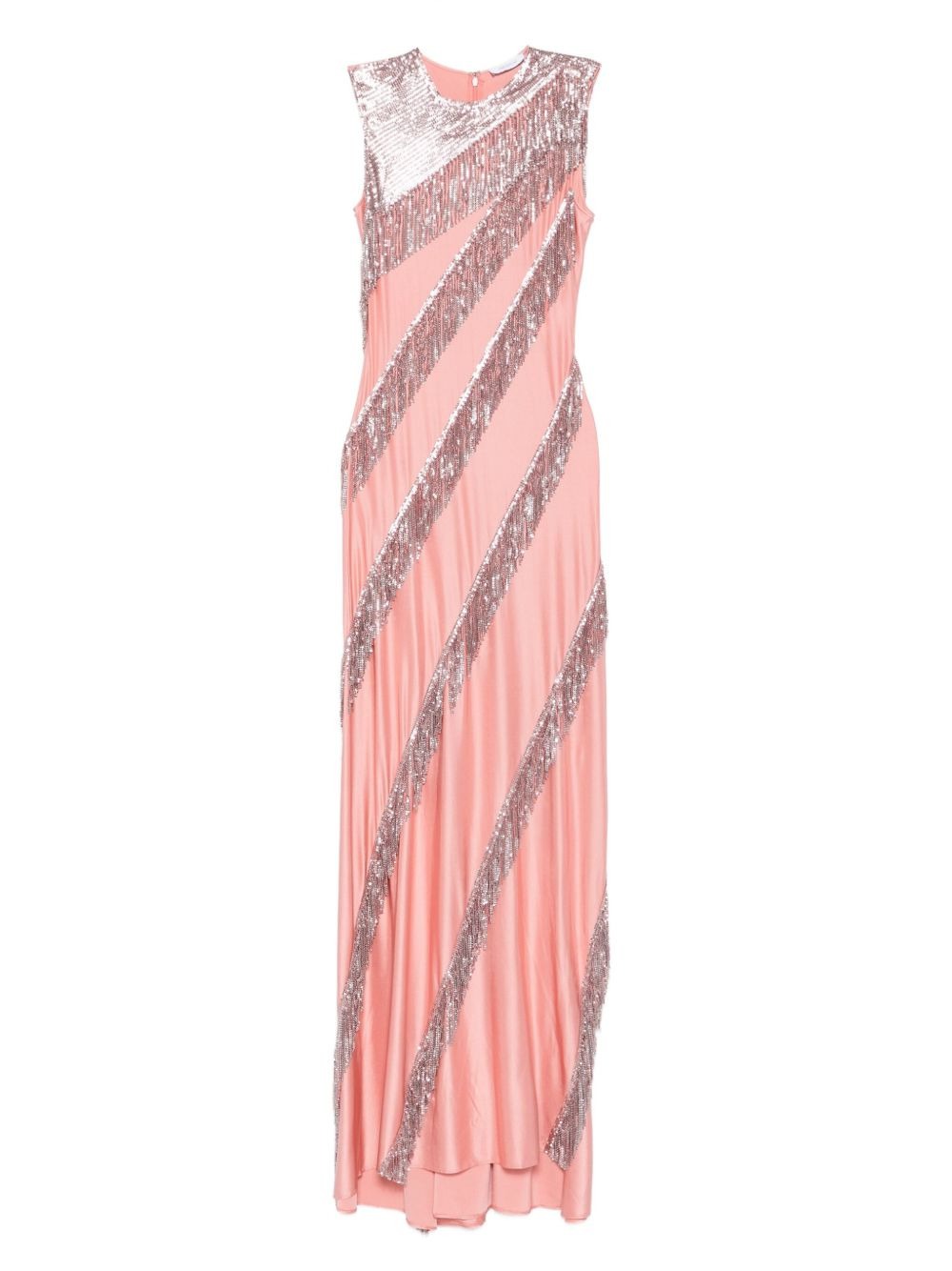 sequin-fringe maxi dress - 1