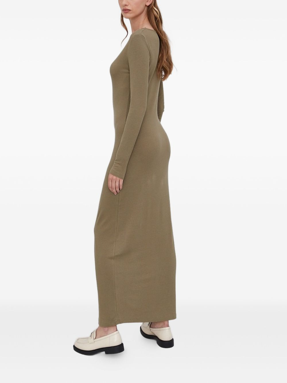 ribbed v-neck maxi dress - 2