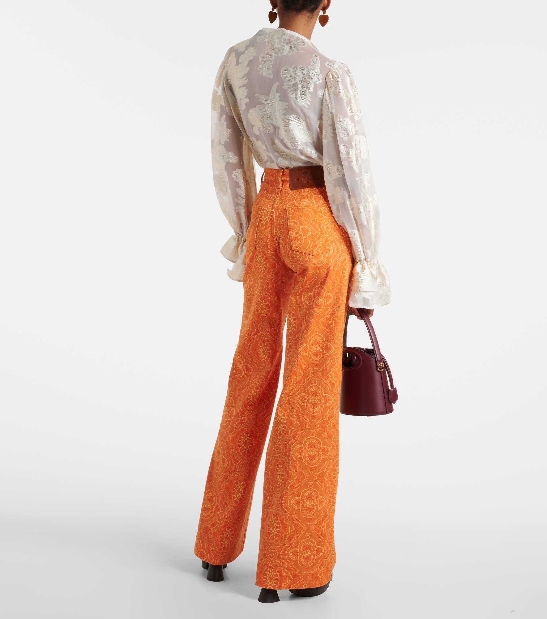 Printed high-rise flared jeans - 3
