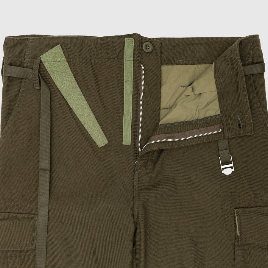 WOOL SERGE CARGO PANTS - 3