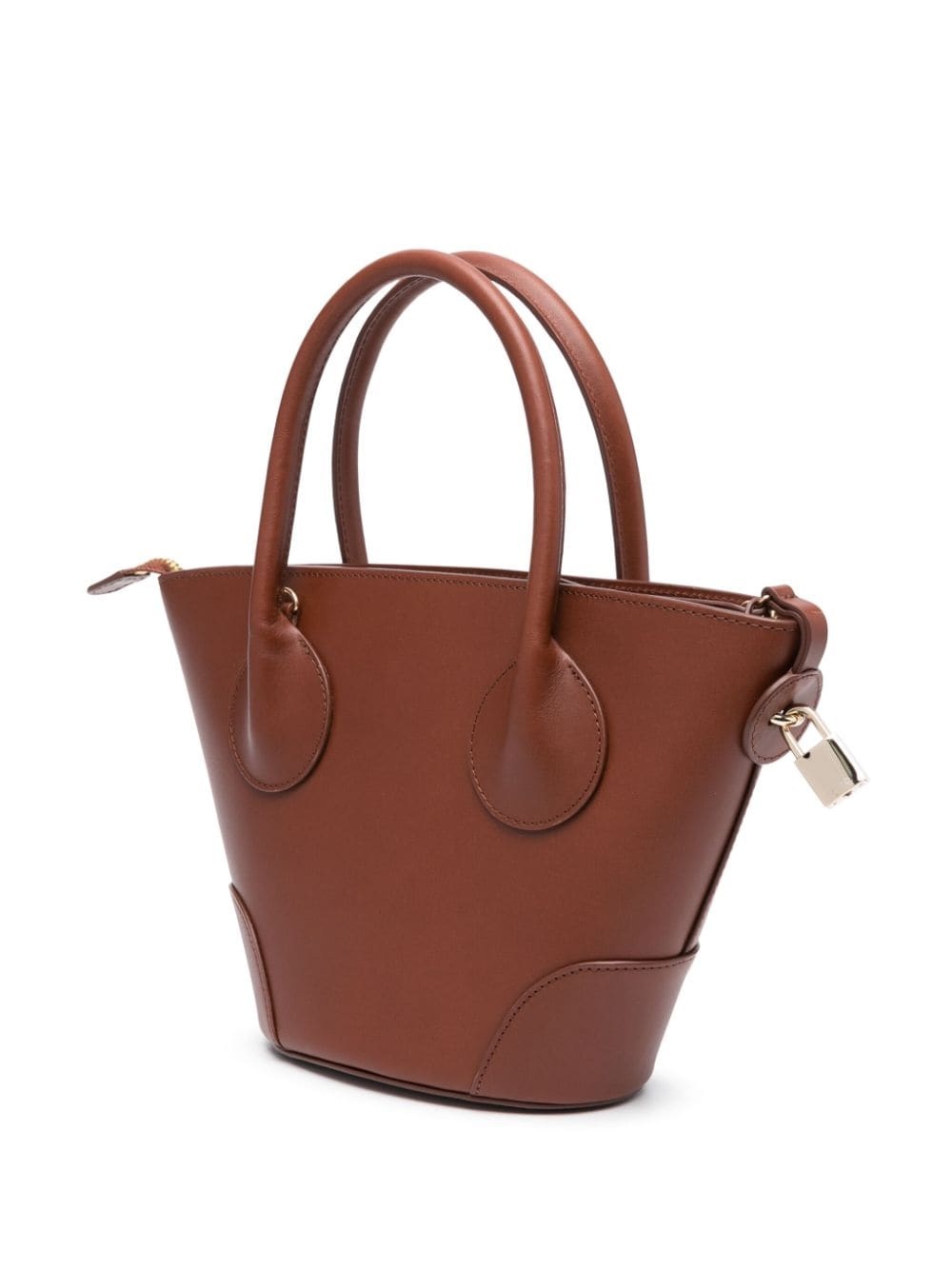 logo-print leather tote bag - 3