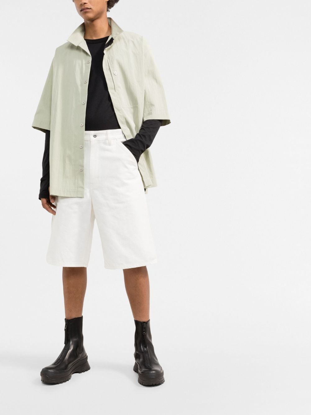 high-waisted A-line bermuda shorts - 2