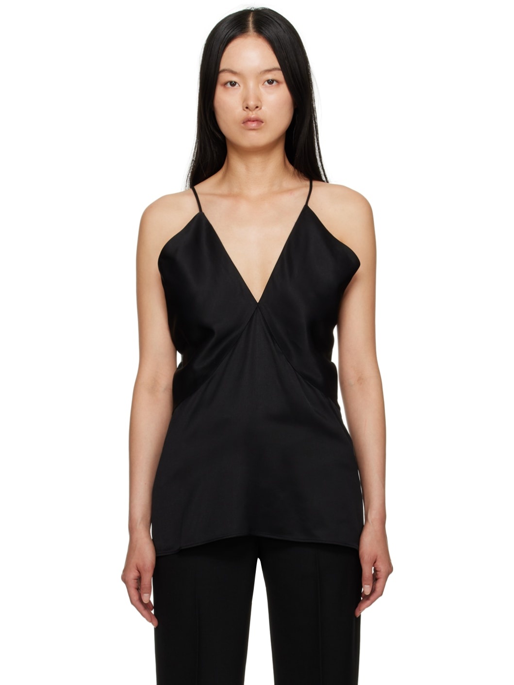 Black Draped Camisole - 1