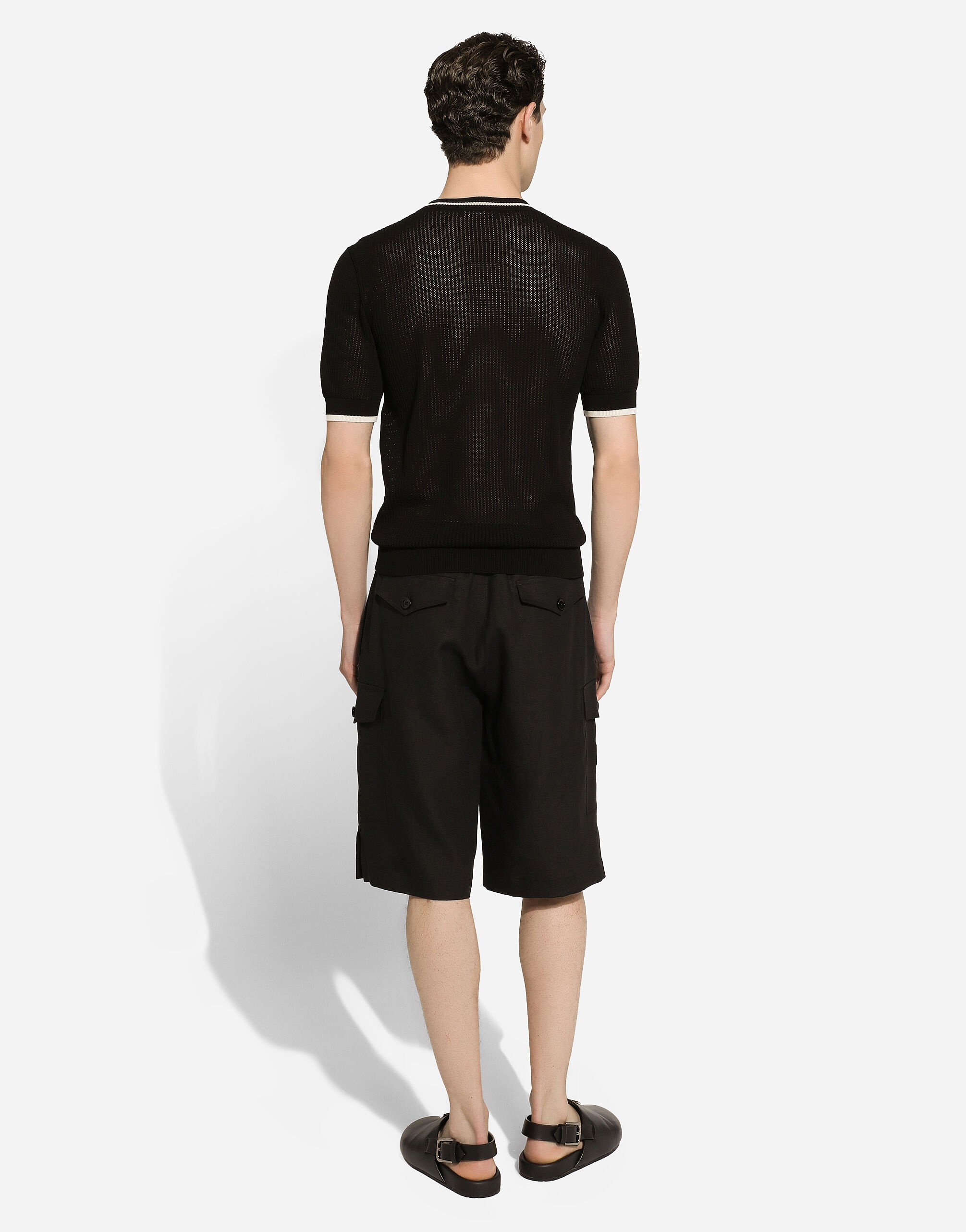 Linen cargo shorts - 3