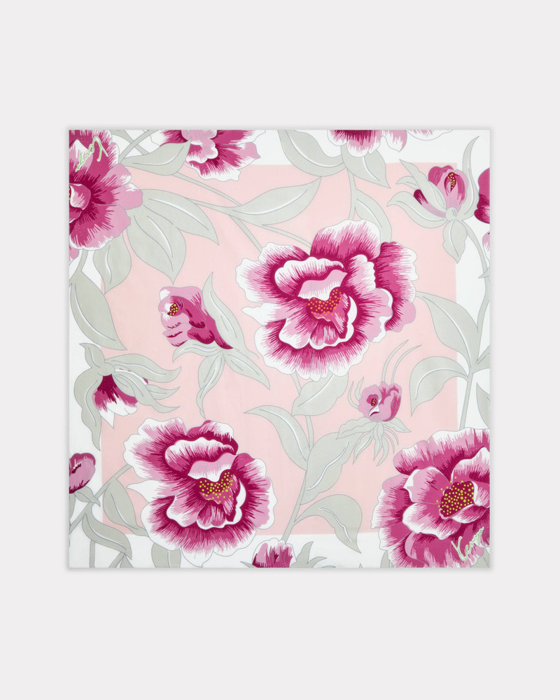 'KENZO Peonies' square in light cotton 1