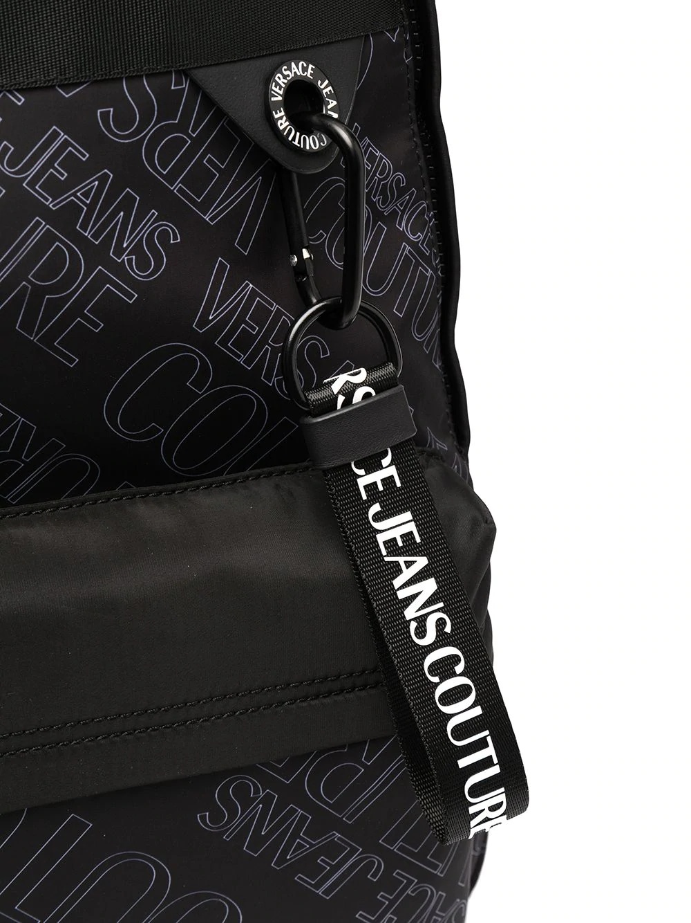 logo print zip-up backpack - 4