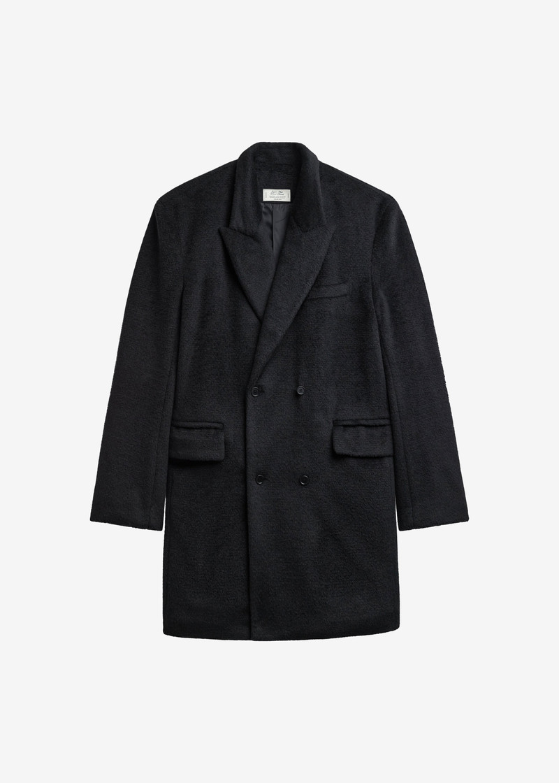 Coblence Textured Wool-Blend Coat - Black 1