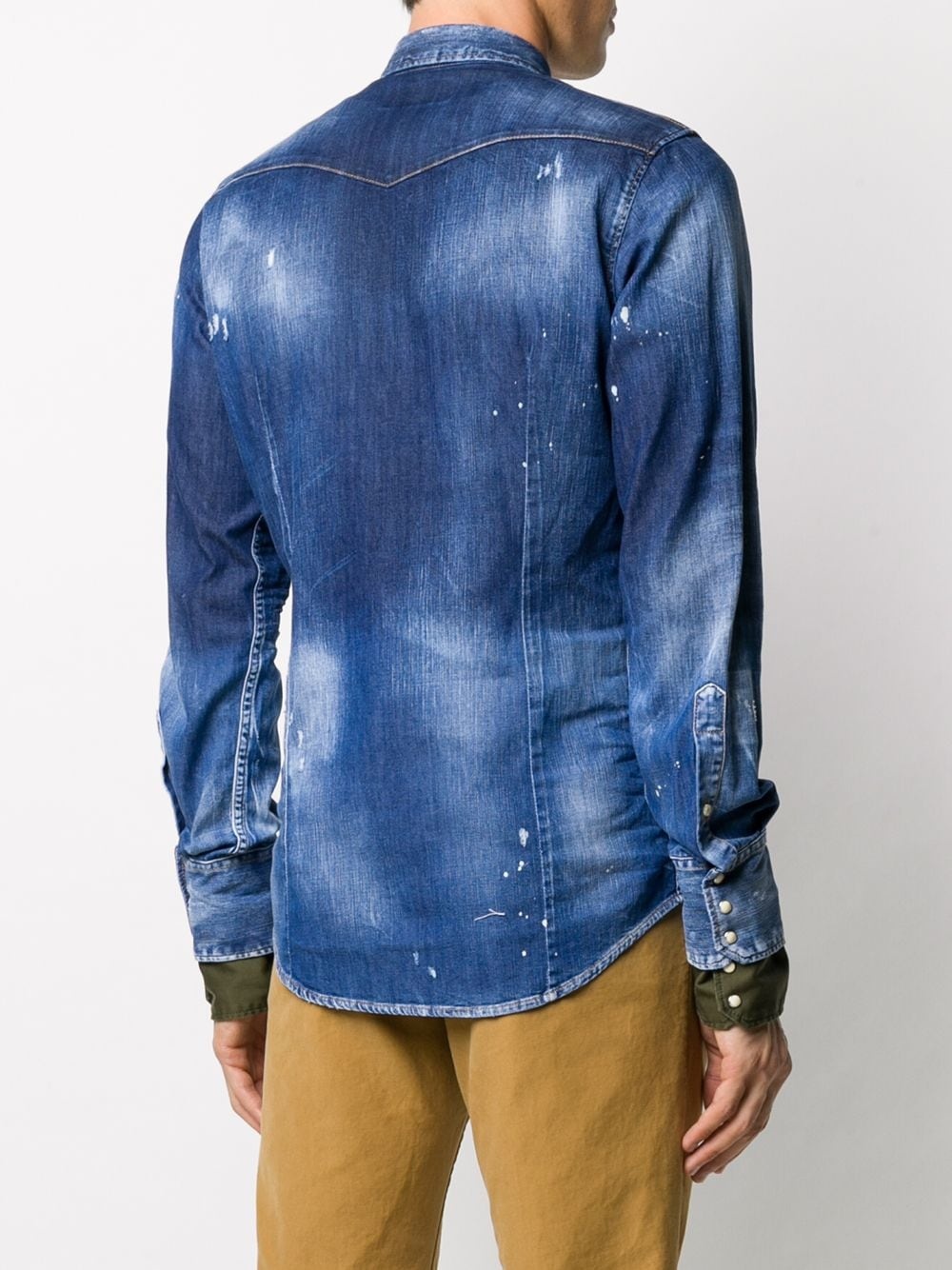 bleached effect buttoned denim shirt - 4