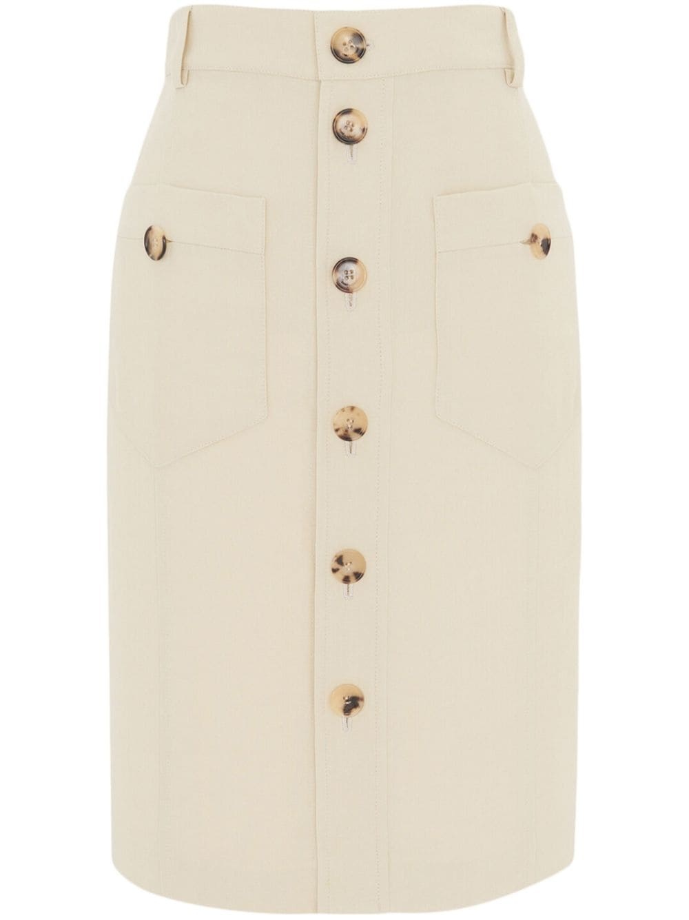 buttoned-up pencil midi skirt - 1