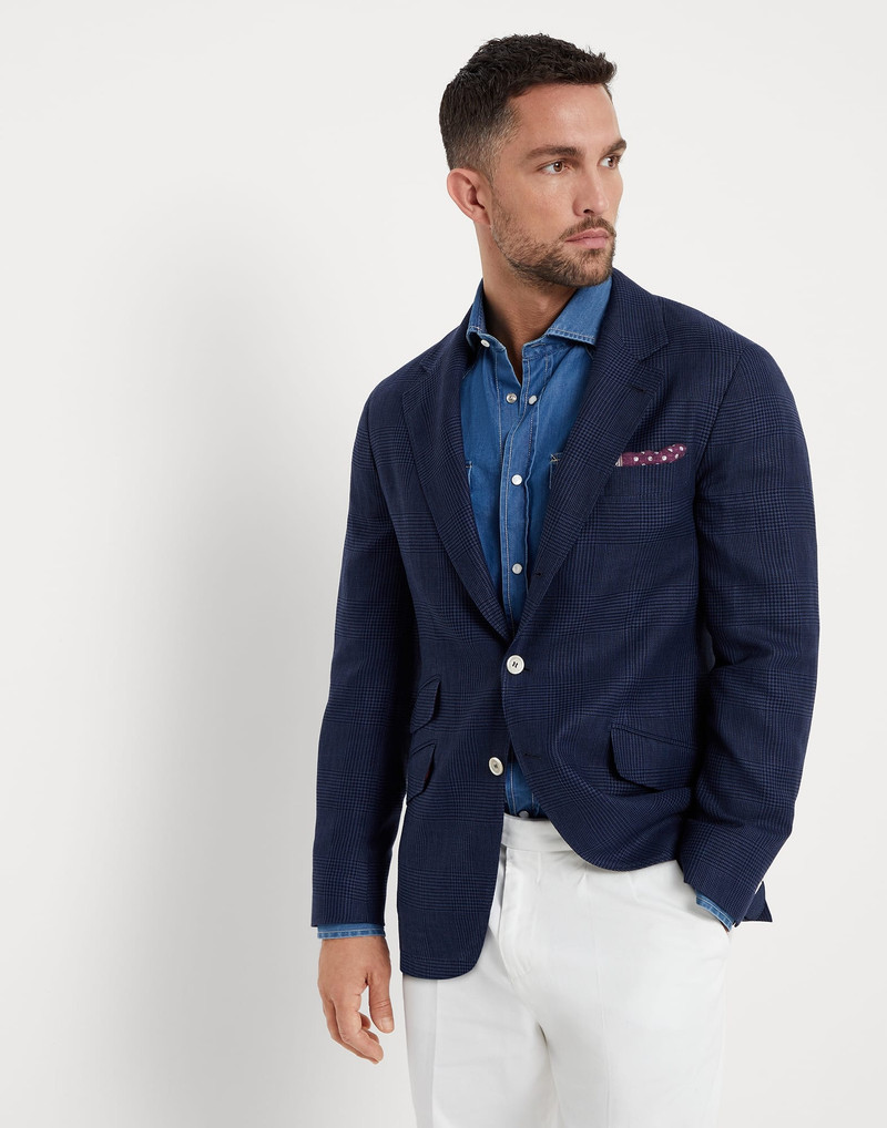 양모, 린넨 및 실크 프린스 웨일스 deconstructed Cavallo blazer 1