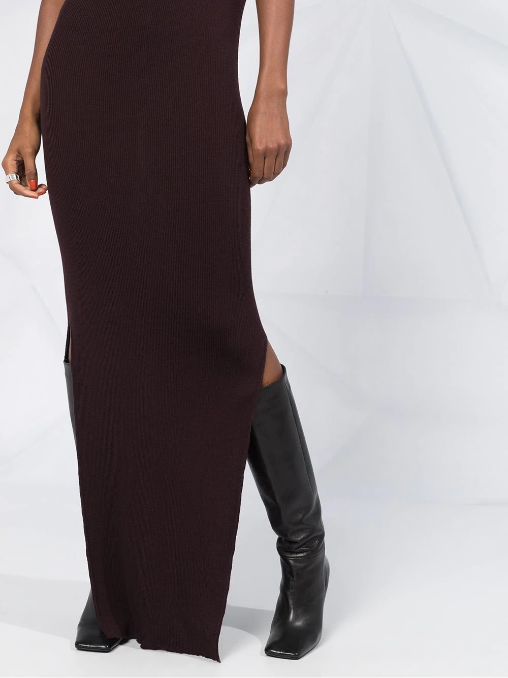 side-slit maxi skirt - 3