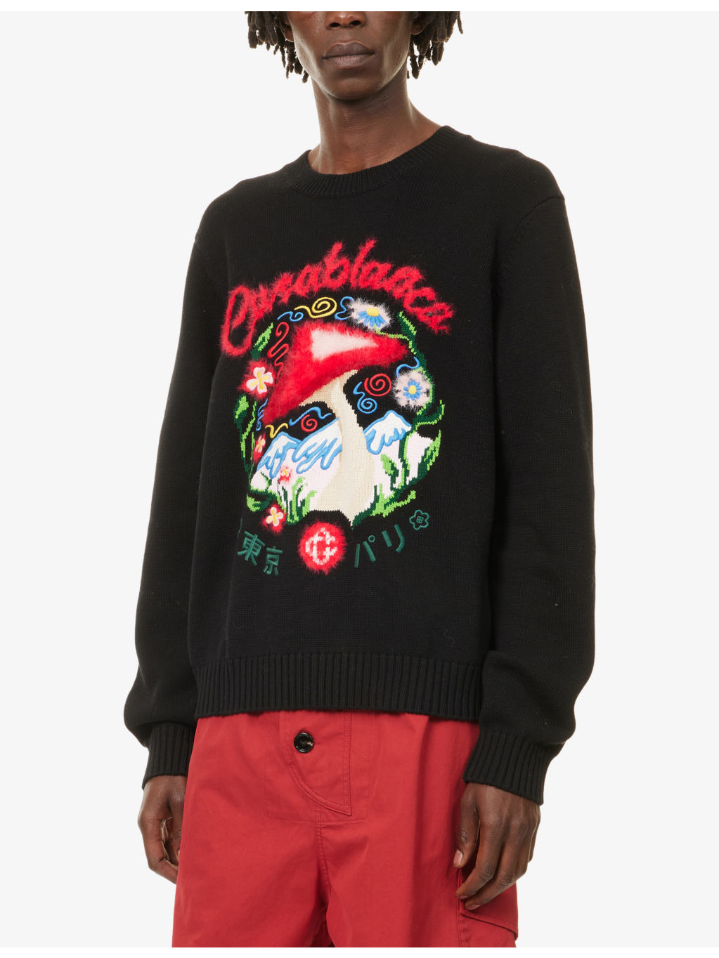 Mushroom-Intarsia Cotton-Blend Knit Jumper - 3