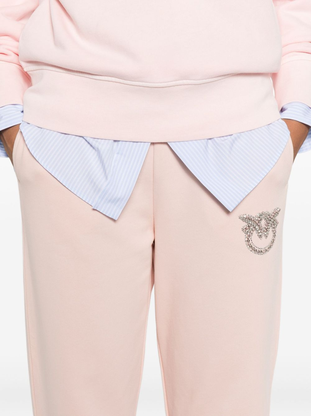embellished-logo cotton track pants - 5