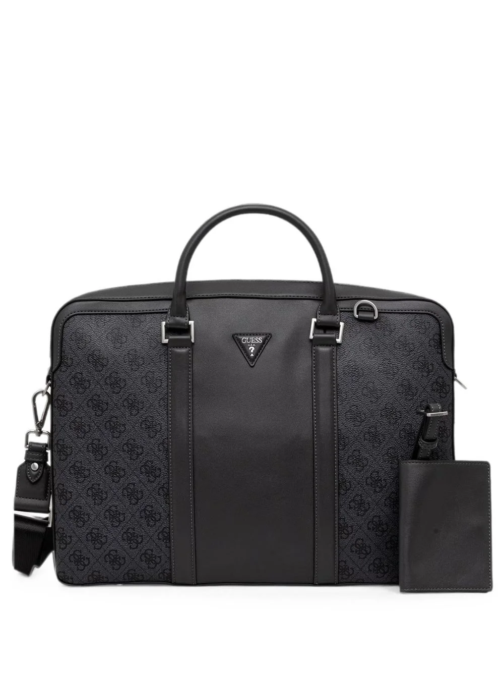 monogram-print logo-plaque holdall - 1