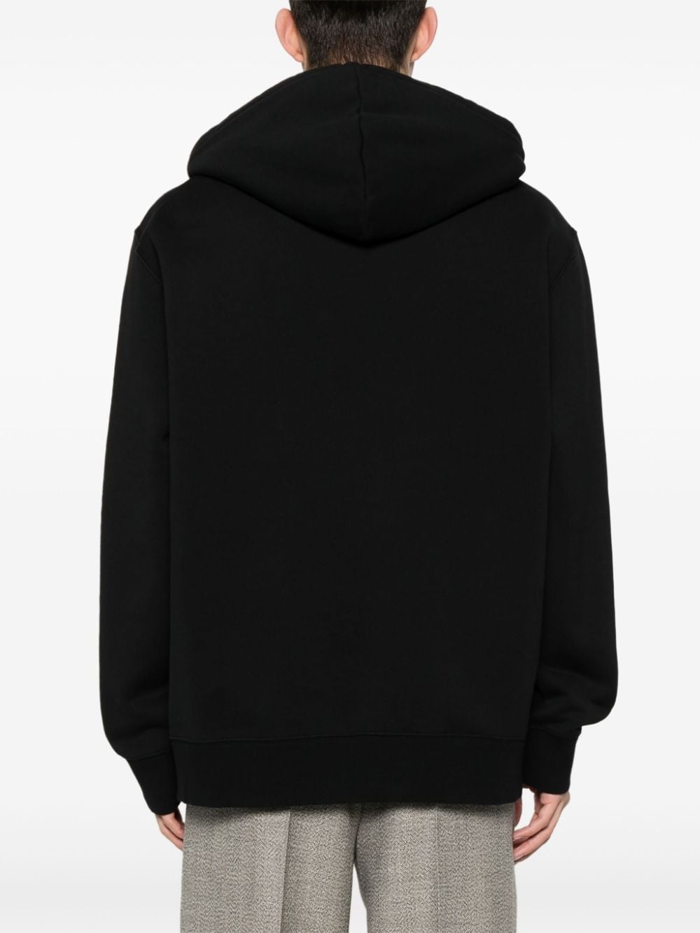 logo-embroidered cotton hoodie - 5