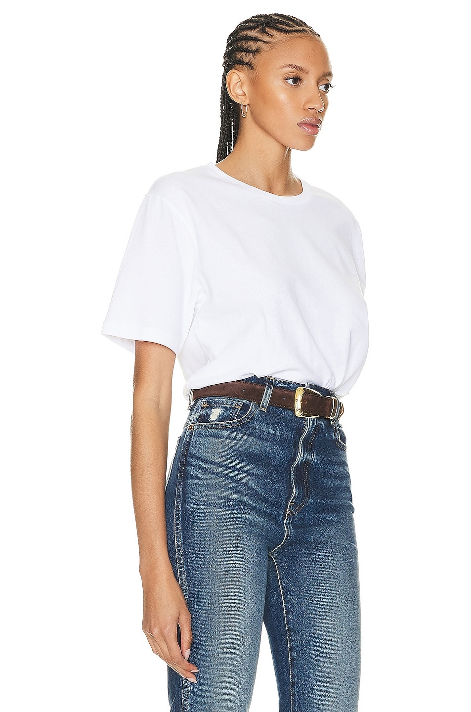 Mae Short Sleeve Tee In White - 2