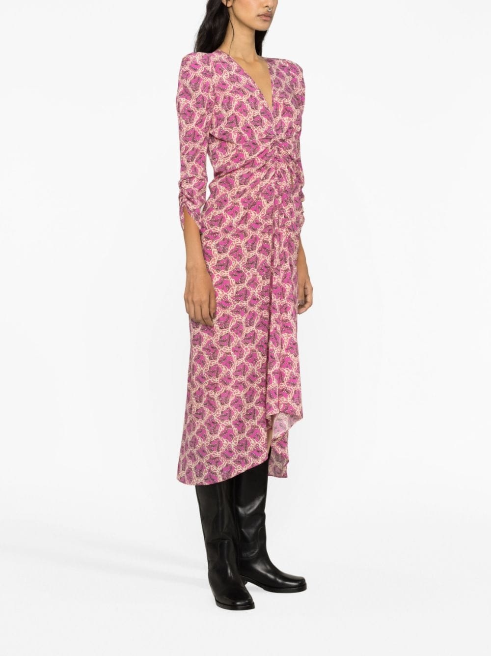 Albini printed silk midi dress - 3