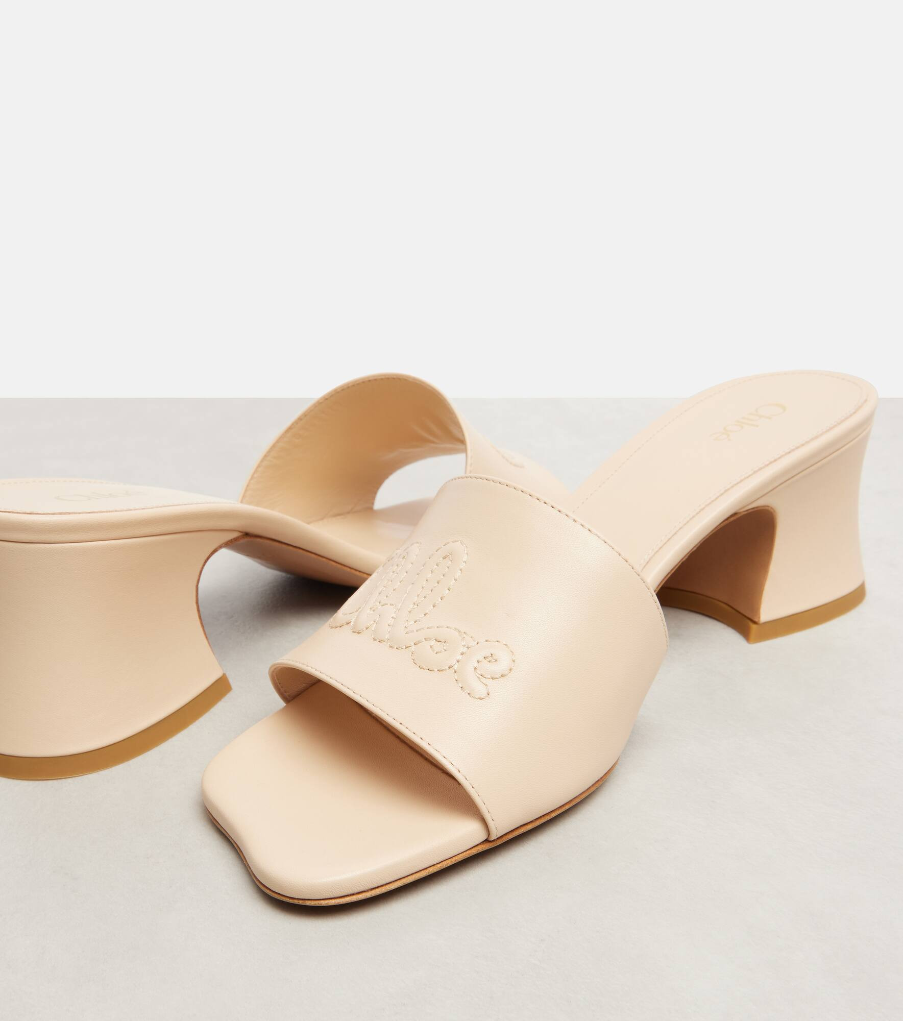 Chloé Soleil 55 logo leather mules - 5