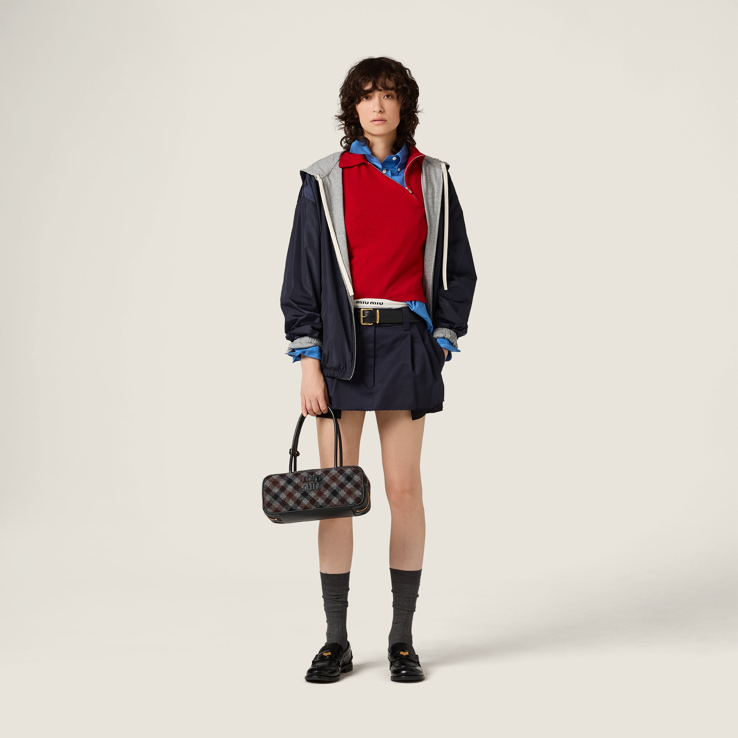 Reversible technical fabric and jersey blouson jacket - 2