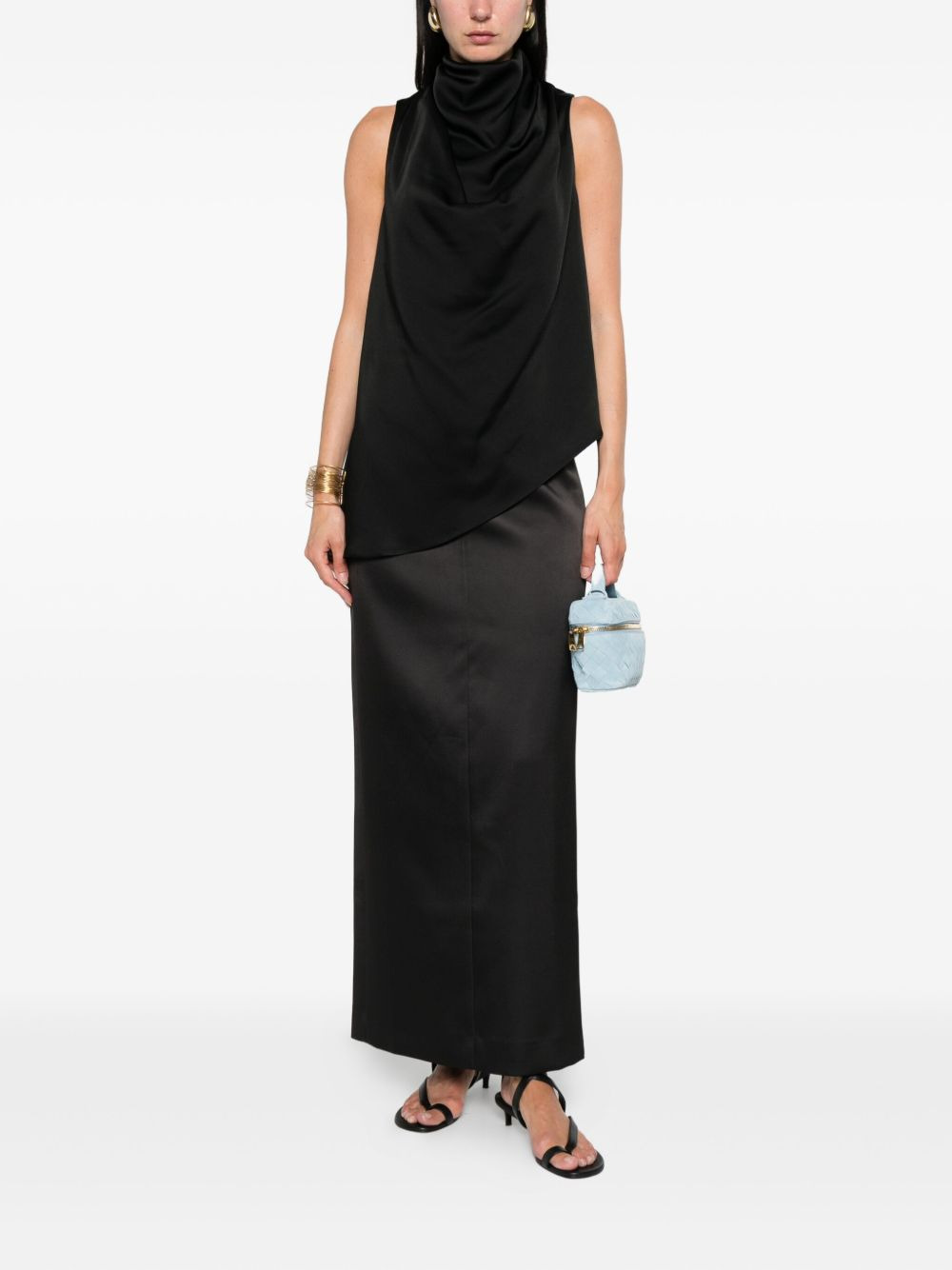 cowl-neck sleeveless blouse - 2